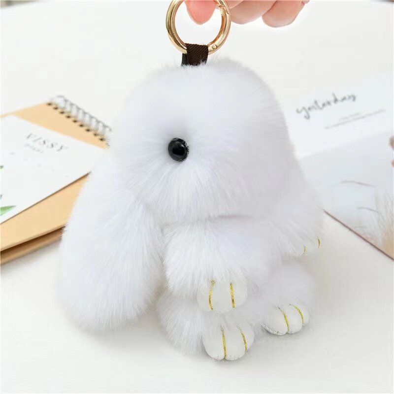 Cute Plush Bunny Keychain Charm