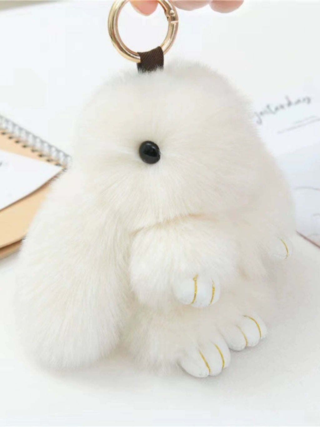 Cute Plush Bunny Keychain Charm