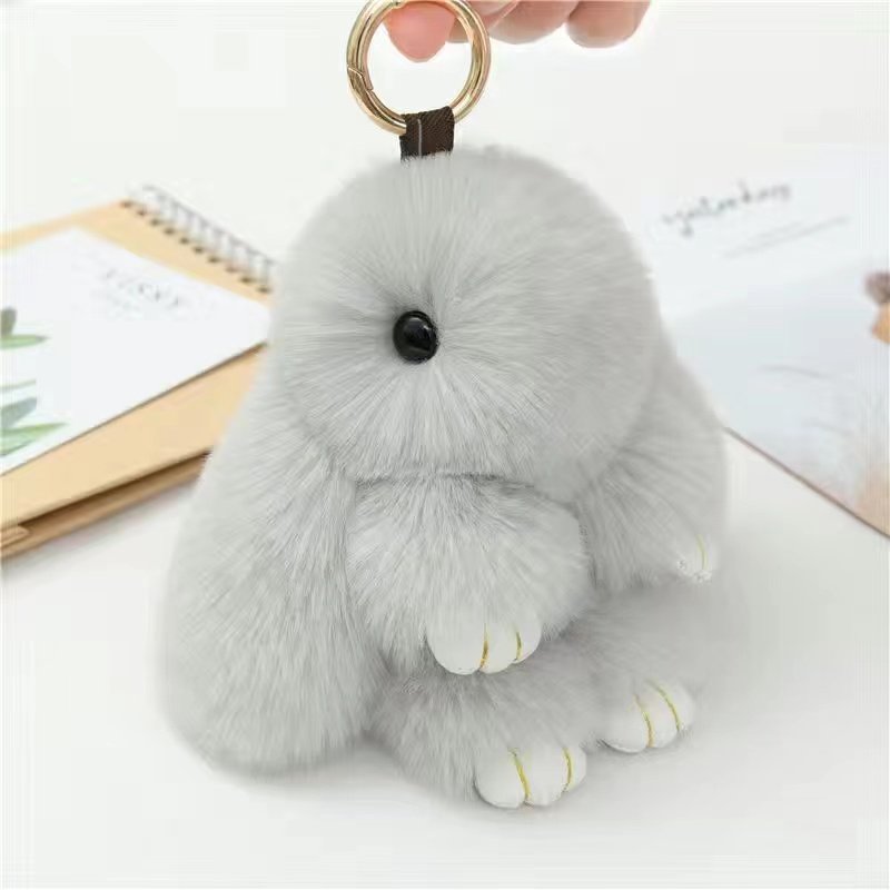 Cute Plush Bunny Keychain Charm
