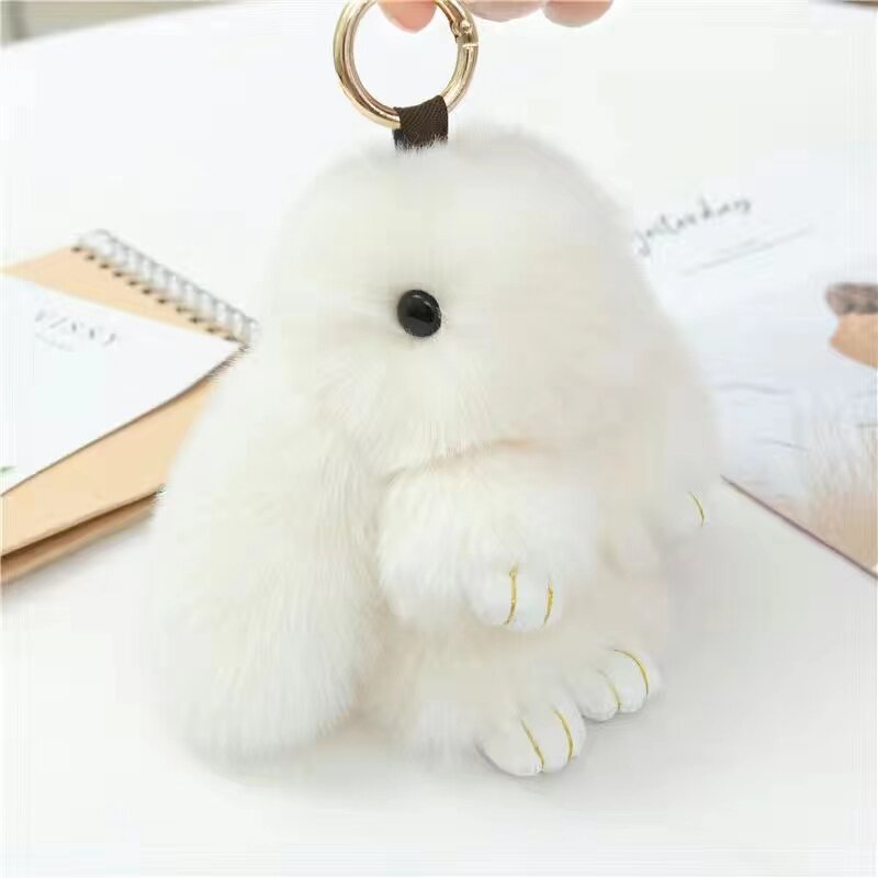 Cute Plush Bunny Keychain Charm