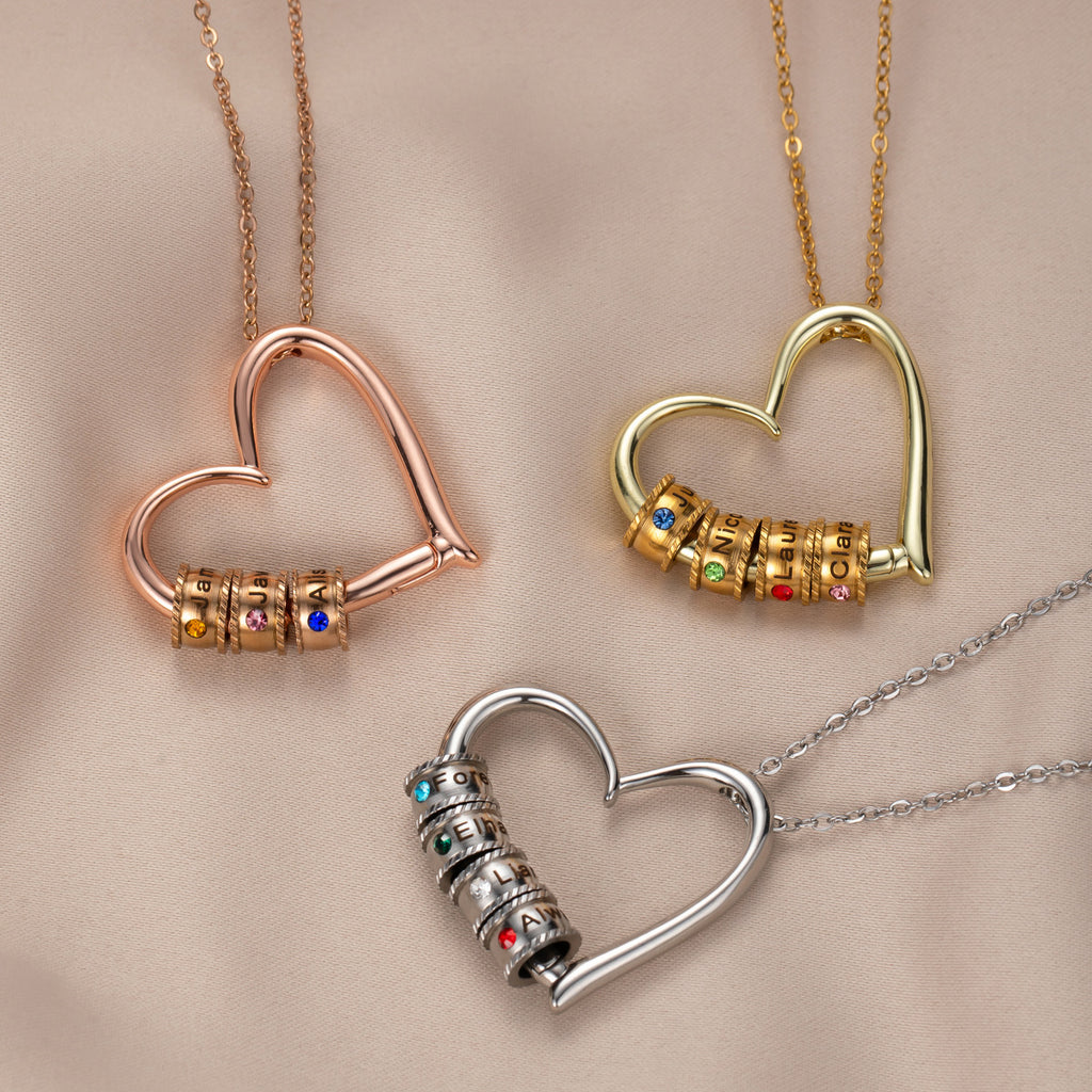 Engraved Heart Pendant Necklace