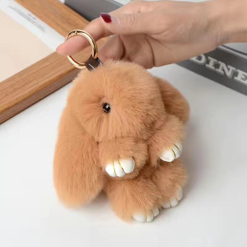 Cute Plush Bunny Keychain Charm