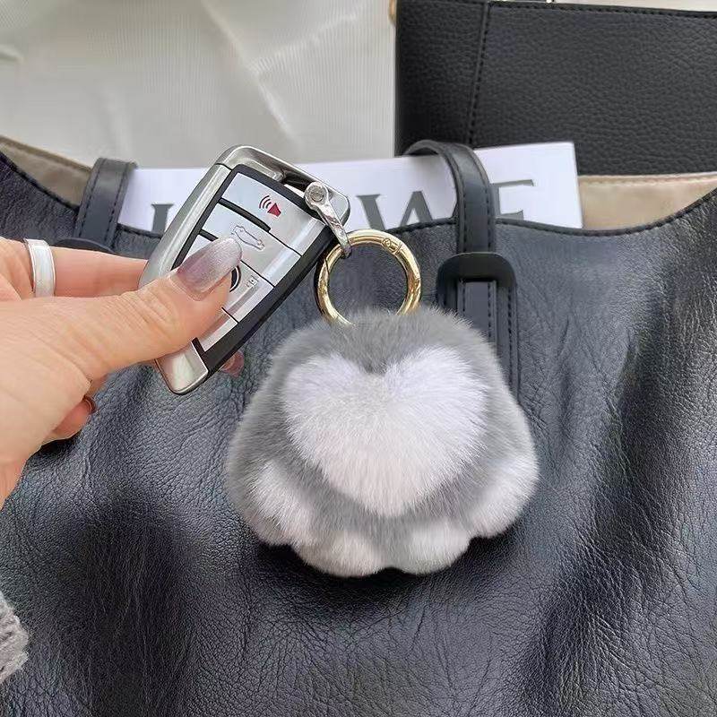 Cute Plush Bunny Keychain Charm